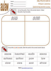 au-aw-diphthong-match-up-worksheet